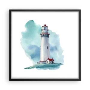 Poster in einem schwarzem Rahmen - Sanfte Schwester vom Blau - 50x50 cm