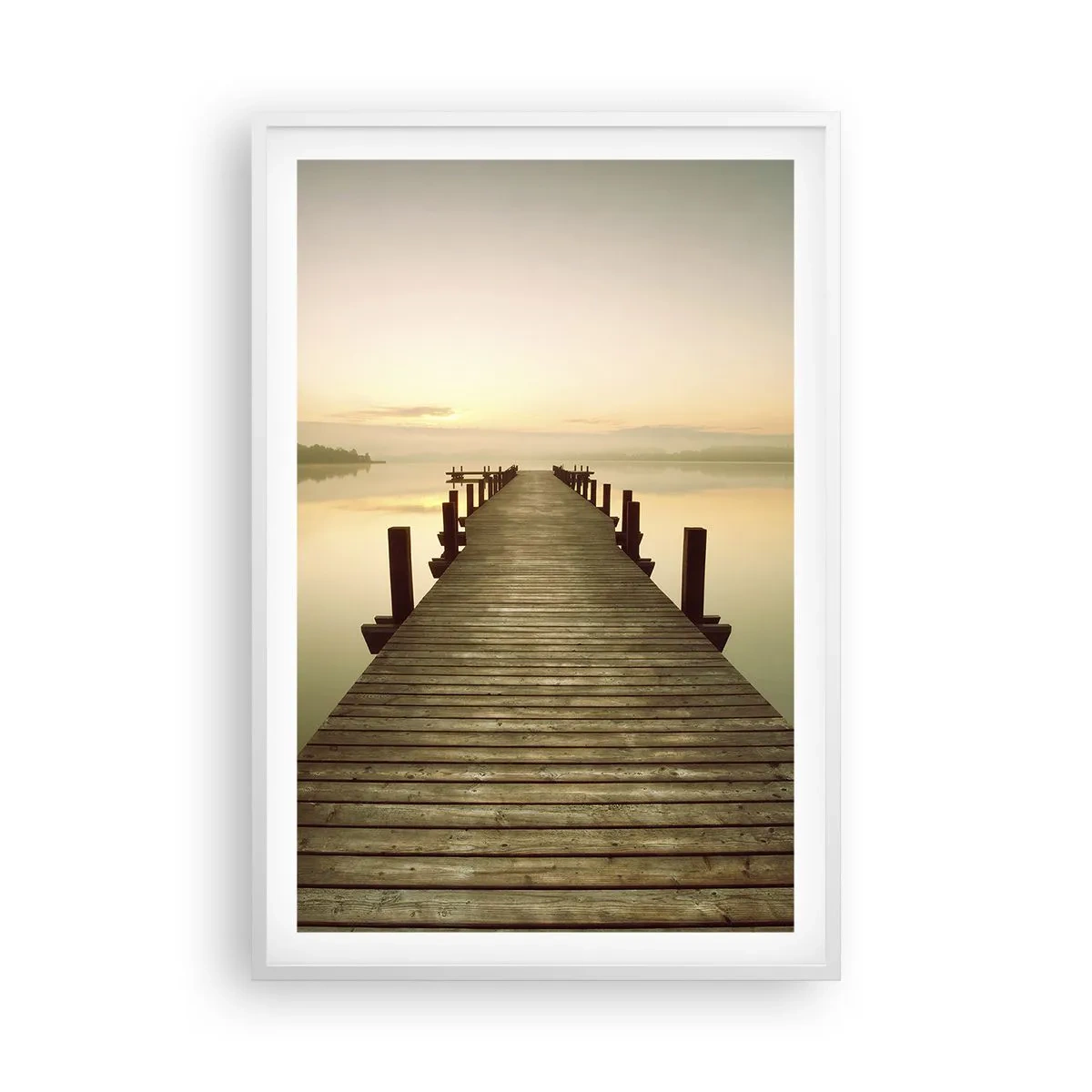 Poster in einem weißen Rahmen - Tagesanbruch, Morgendämmerung, Licht - 61x91 cm