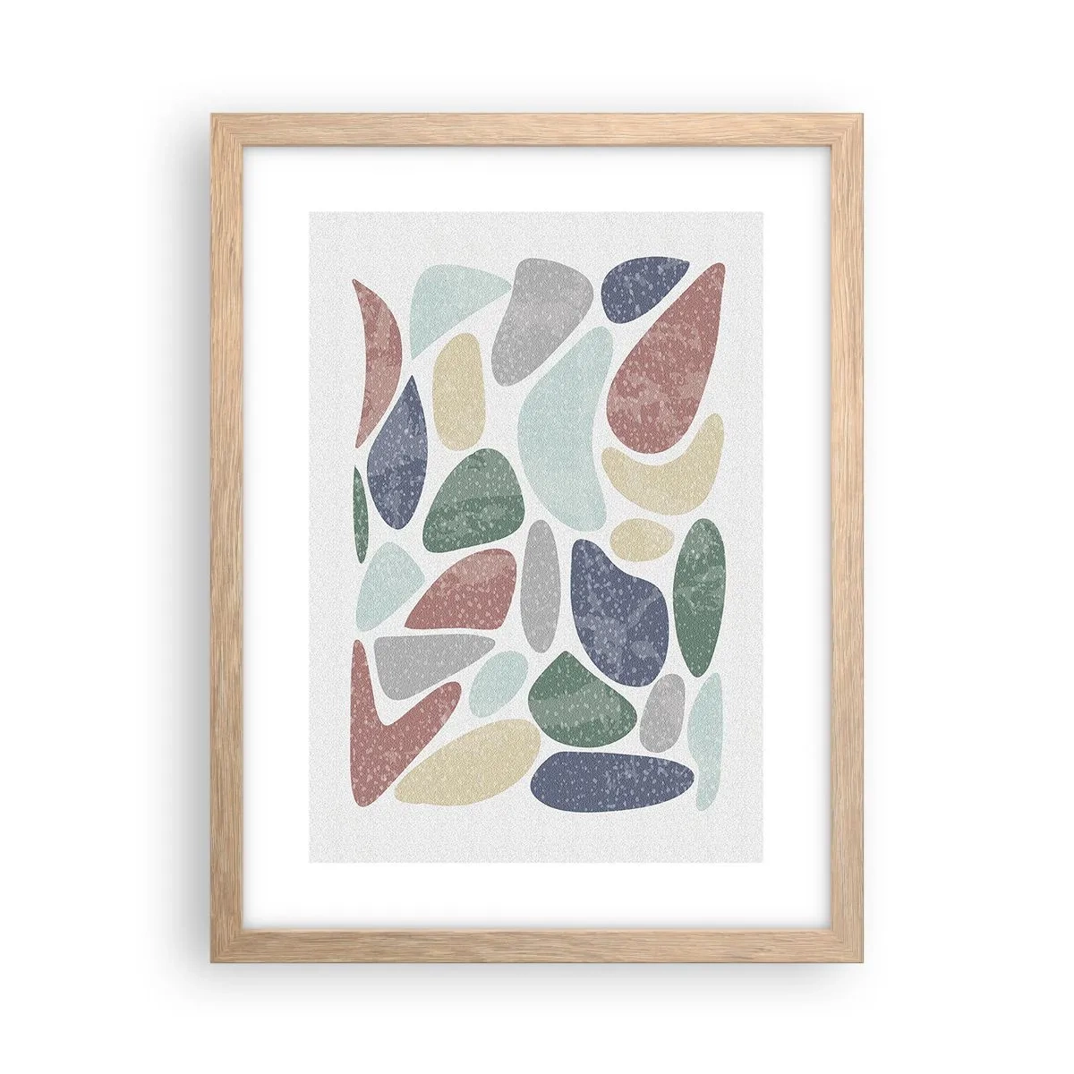 Poster in einem Rahmen aus heller Eiche - Mosaik aus pulverförmigen Farben - 30x40 cm