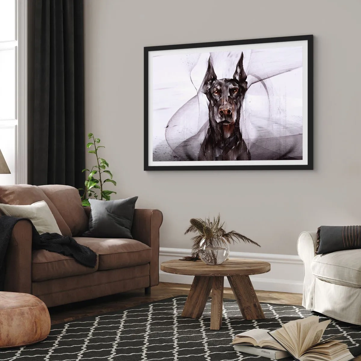 Poster in einem schwarzem Rahmen - Edelgeboren - 40x30 cm