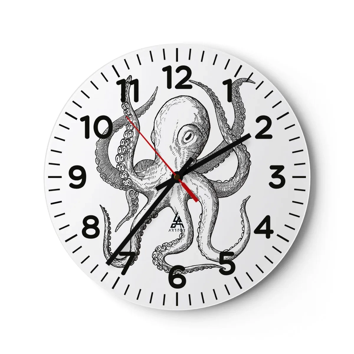 Wanduhr - Glasuhr - Mit den Wellen tanzen - 30x30 cm