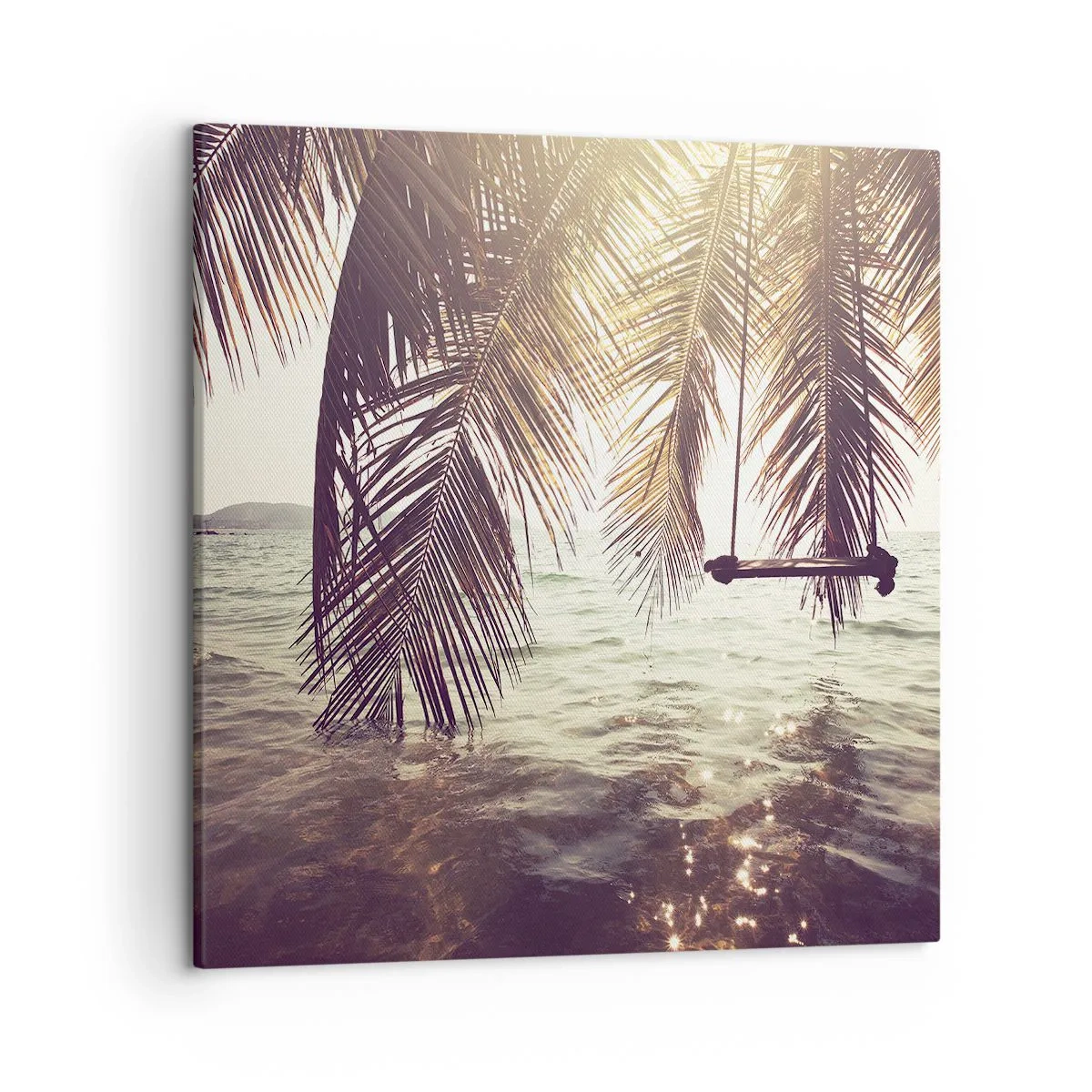 Bild auf Leinwand - Leinwandbild - Sie können nach Belieben in den Wolken schwingen - 50x50 cm