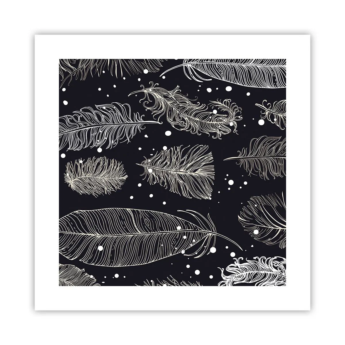 Poster - Gefiederte Spitze - 40x40 cm