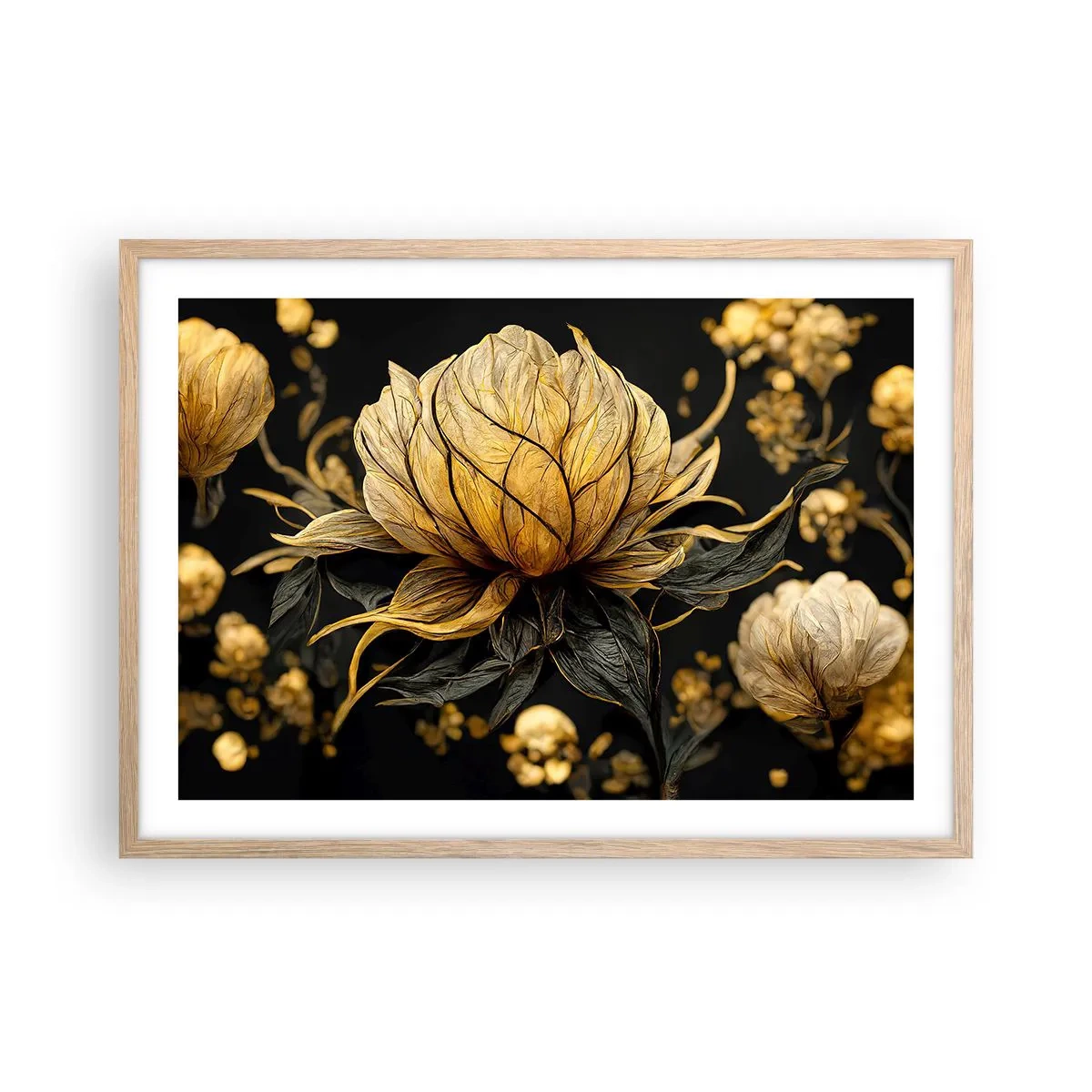 Poster in einem Rahmen aus heller Eiche - Subtile Zerbrechlichkeit - 70x50 cm