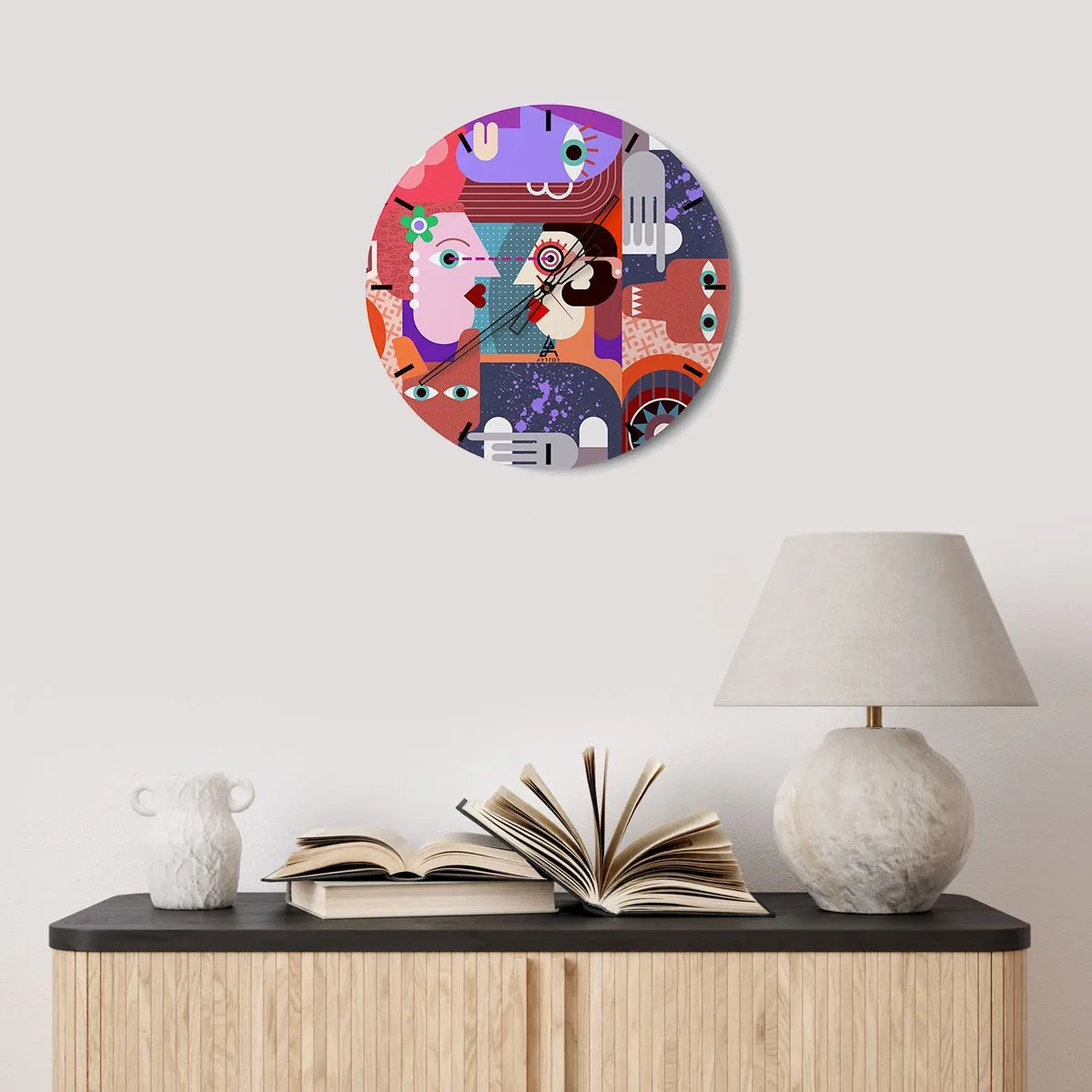 Wanduhr - Glasuhr - Augenhöhe - 40x40 cm