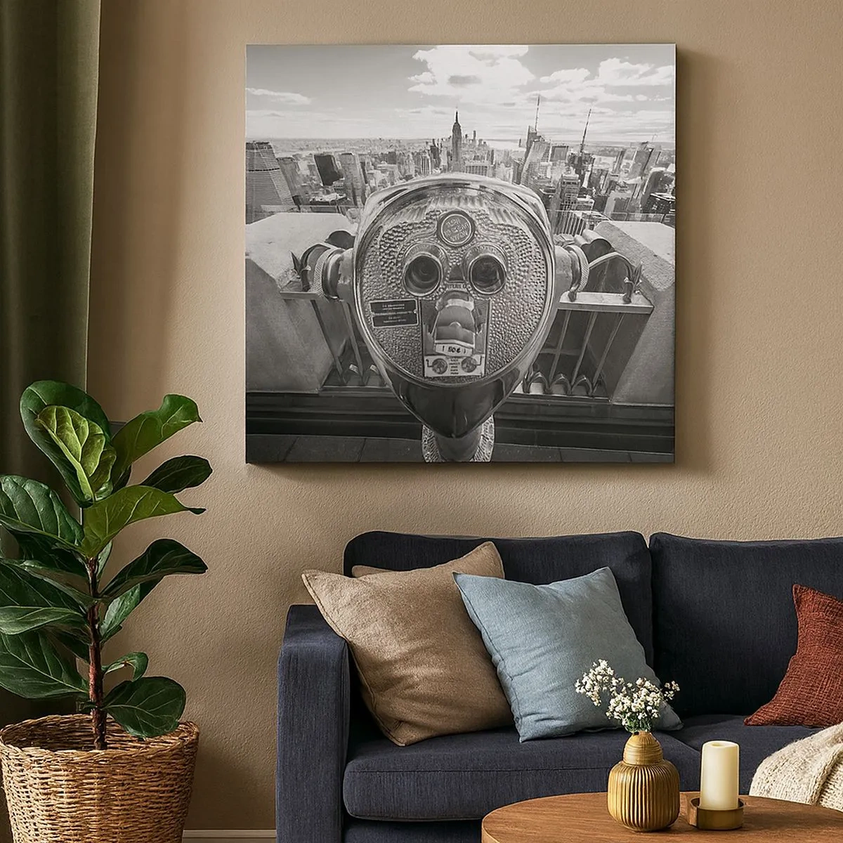 Bild auf Leinwand - Leinwandbild - Stadt über den Städten - 30x30 cm