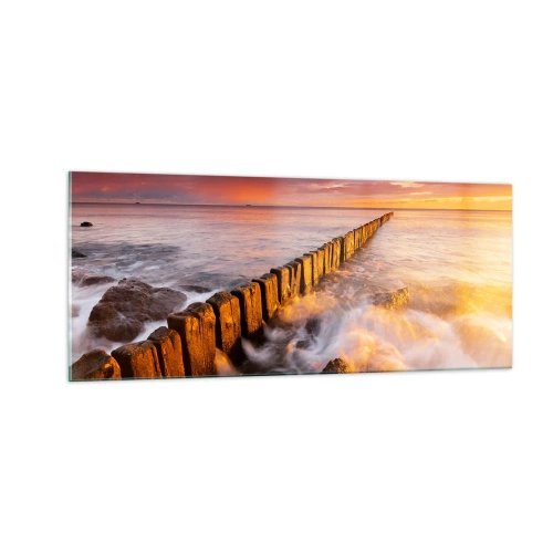 Glasbild - Bild auf glas - Die Sanftheit der Wellen - 100x40 cm