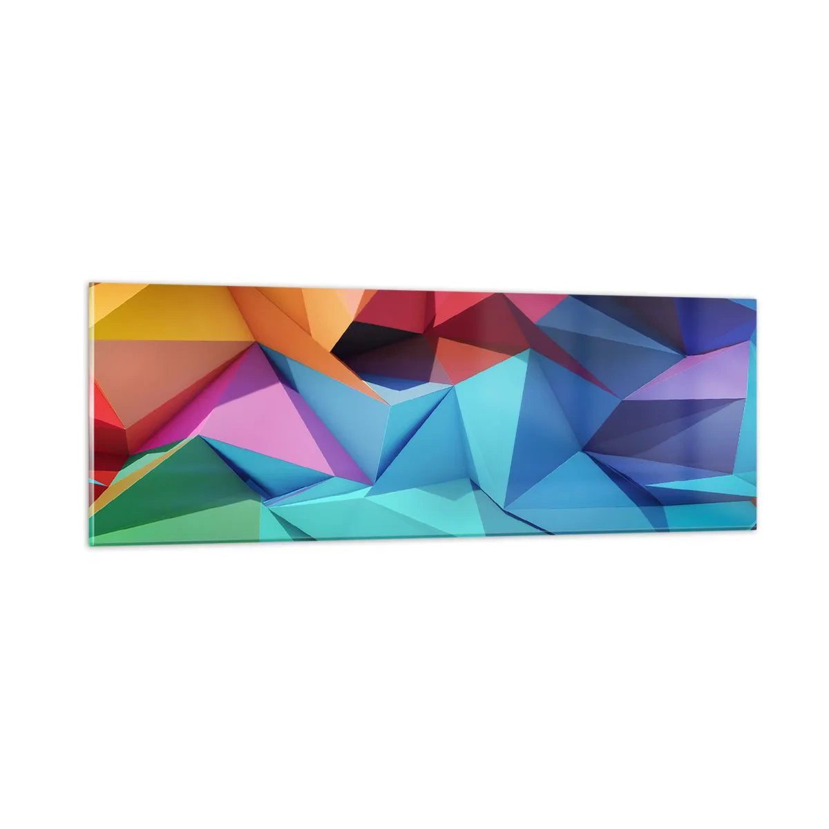 Glasbild - Bild auf glas - Regenbogen-Origami - 90x30 cm
