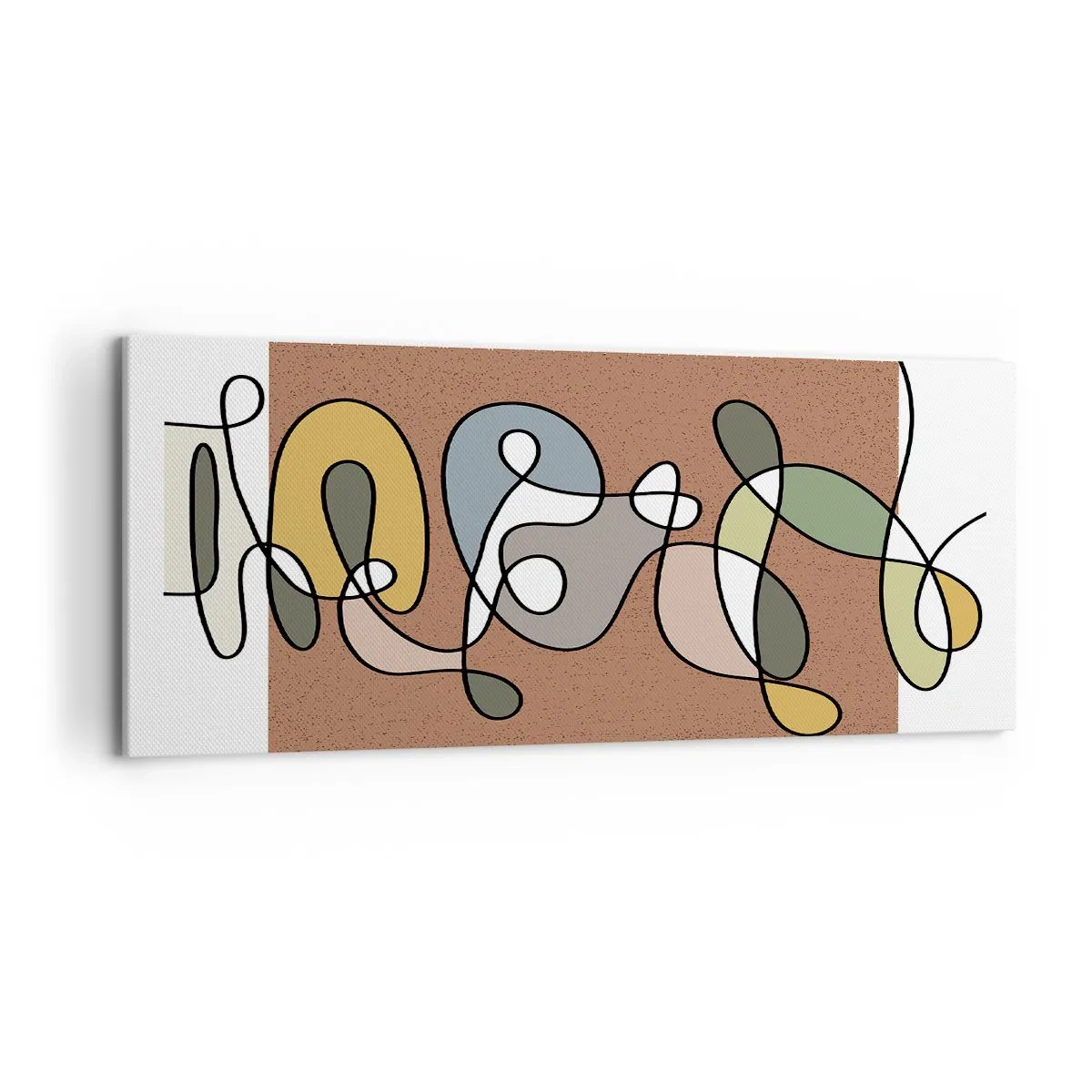 Bild auf Leinwand - Leinwandbild - Bunte Abstraktion mit Punkten und Linien - 120x50cm - Abstraktion, die ein Lächeln wert ist - Moderne Wanddekoration für Wohnzimmer und Schlafzimmer ARTTOR