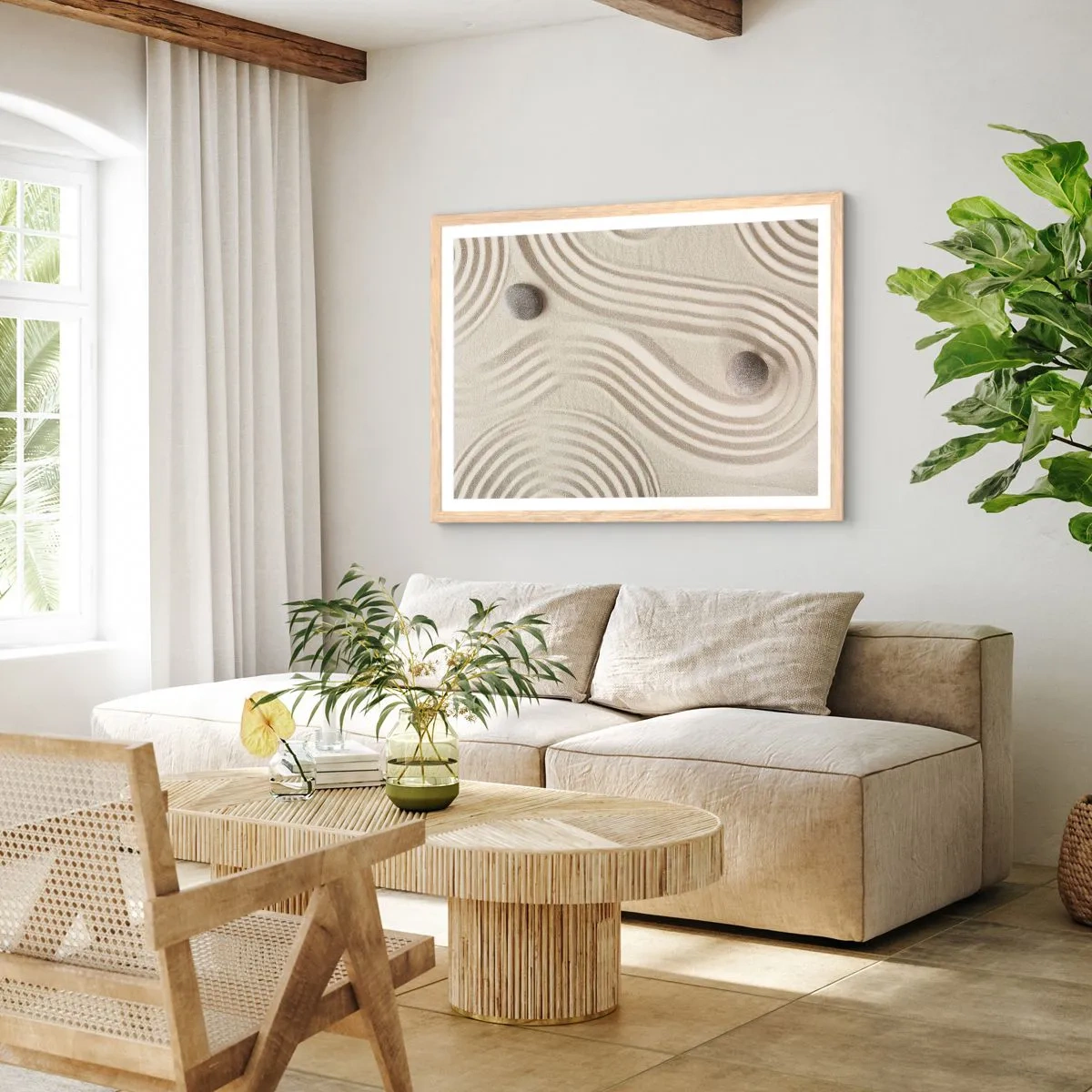 Poster in einem Rahmen aus heller Eiche - Ein Hauch von Wärme - 40x30 cm