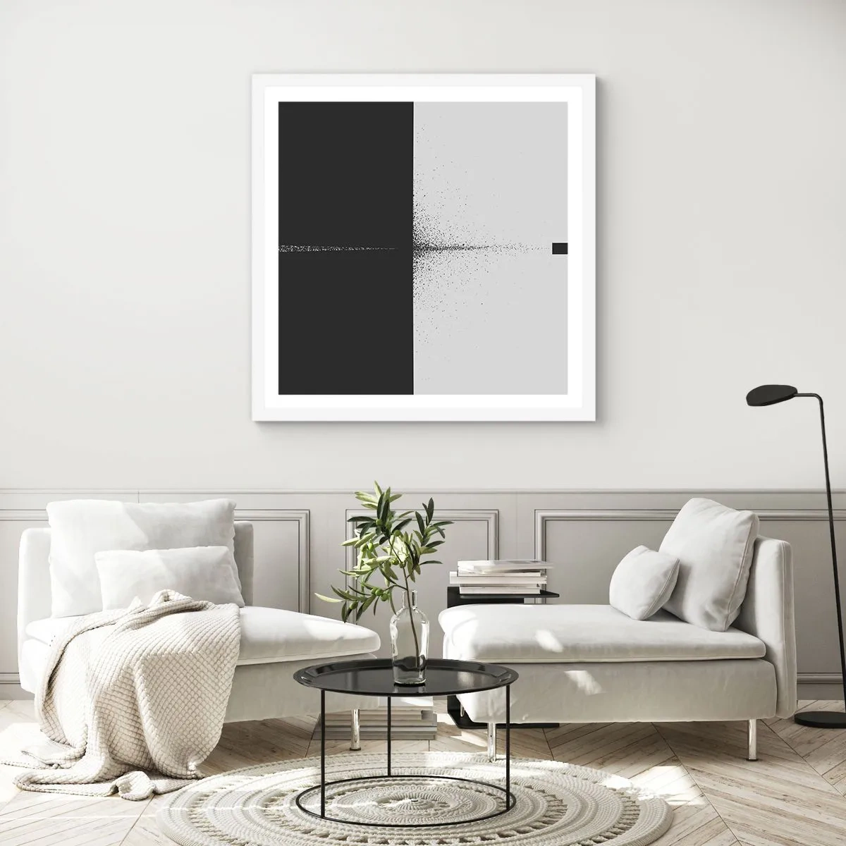 Poster in einem weißen Rahmen - Direkt zum Ziel - 60x60 cm