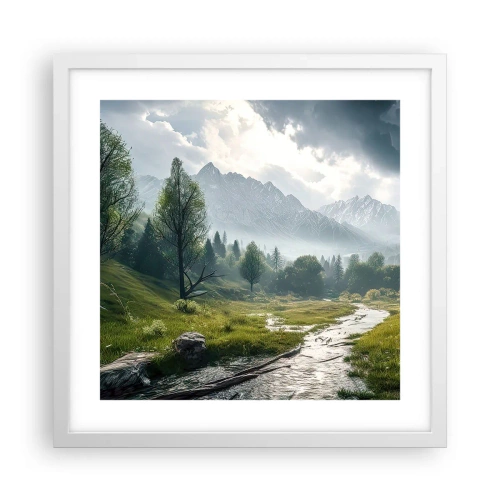 Poster in einem weißen Rahmen - Hin und zurück - 40x40 cm