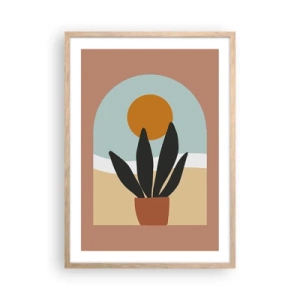 Poster in einem Rahmen aus heller Eiche - Kleine Freuden - 50x70 cm