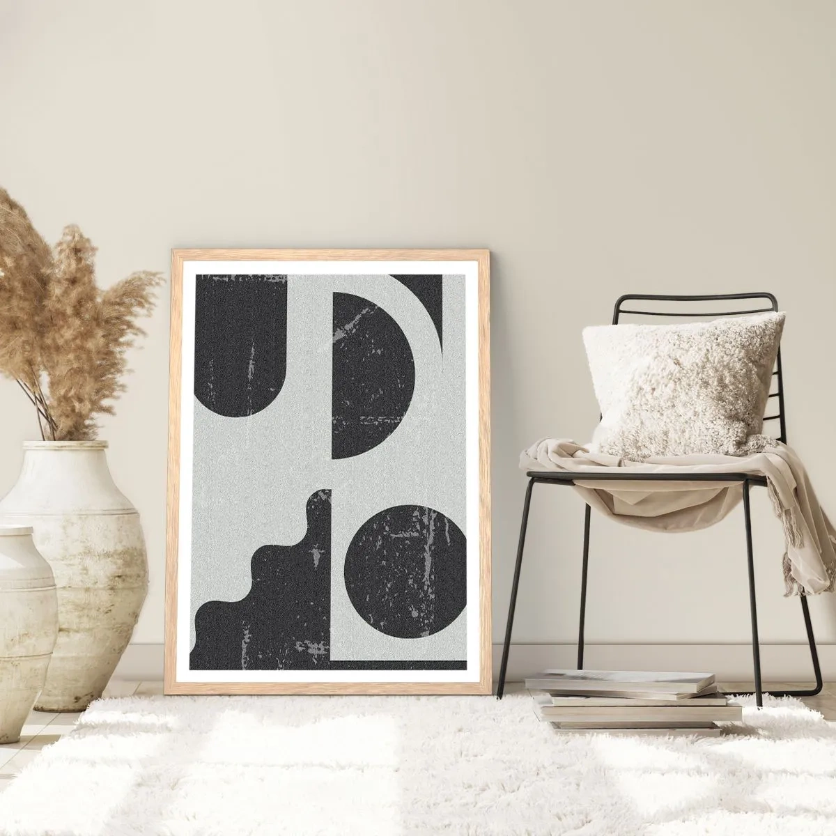 Poster in einem Rahmen aus heller Eiche - Komposition oben und unten - 50x70 cm