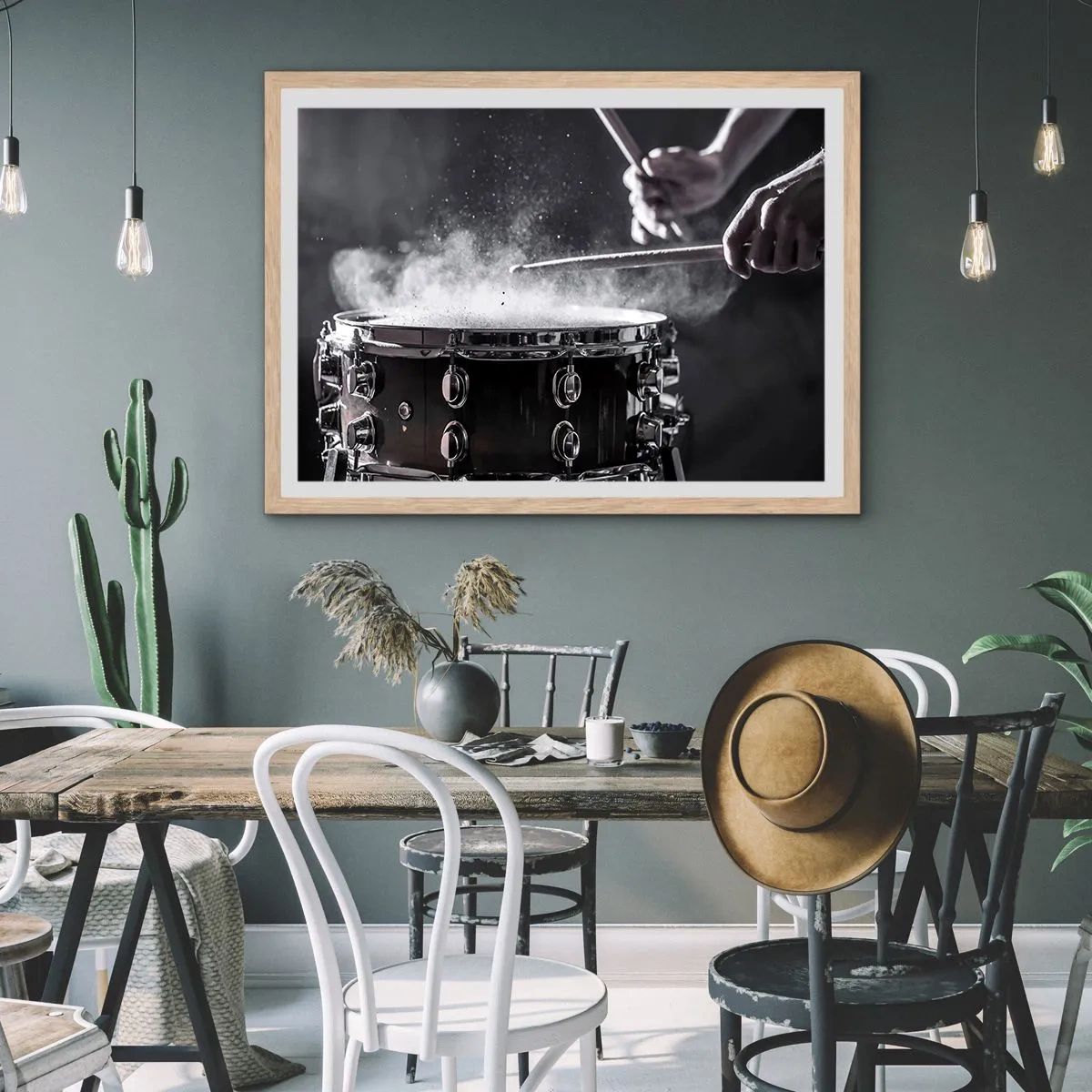 Poster in einem Rahmen aus heller Eiche - Der Puls der Musik - 91x61 cm