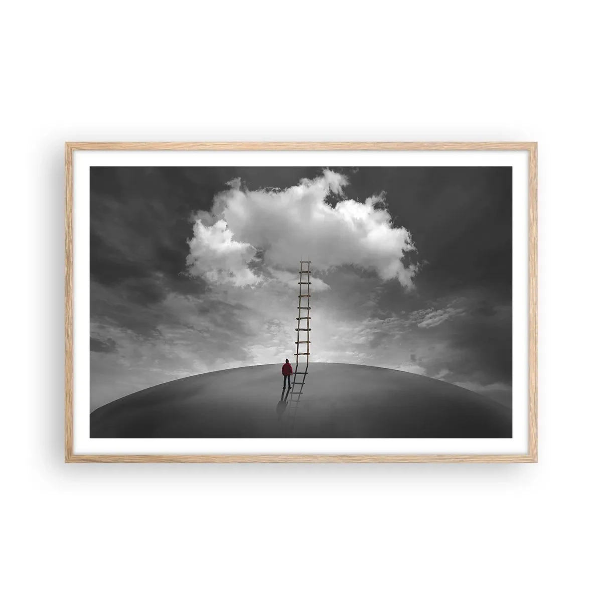 Poster in einem Rahmen aus heller Eiche - Alles ist möglich - 91x61 cm