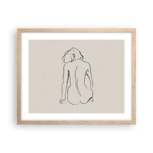 Poster in einem Rahmen aus heller Eiche - Mädchenakt - 50x40 cm