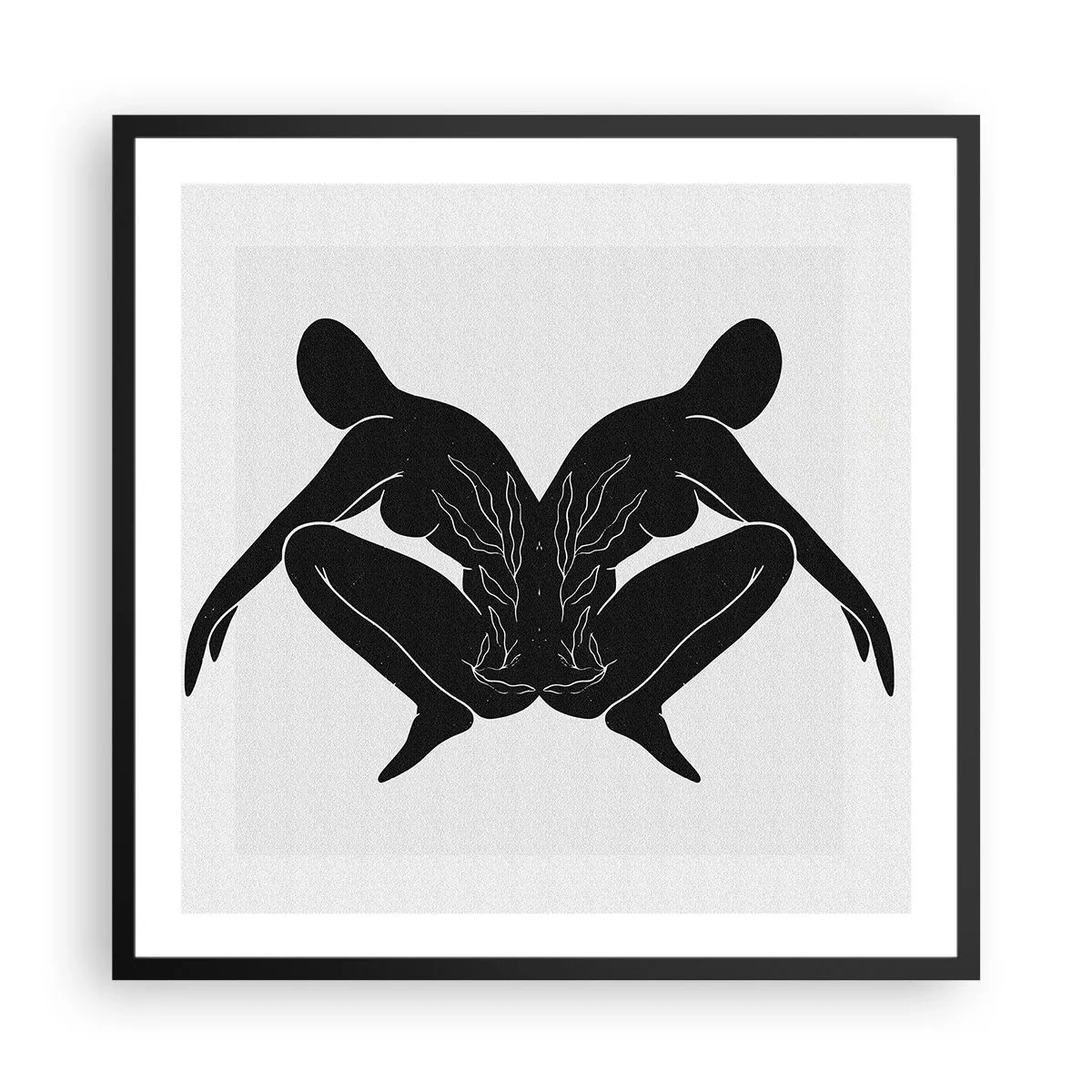 Poster in einem schwarzem Rahmen - Gemeinsame Seele - 60x60 cm