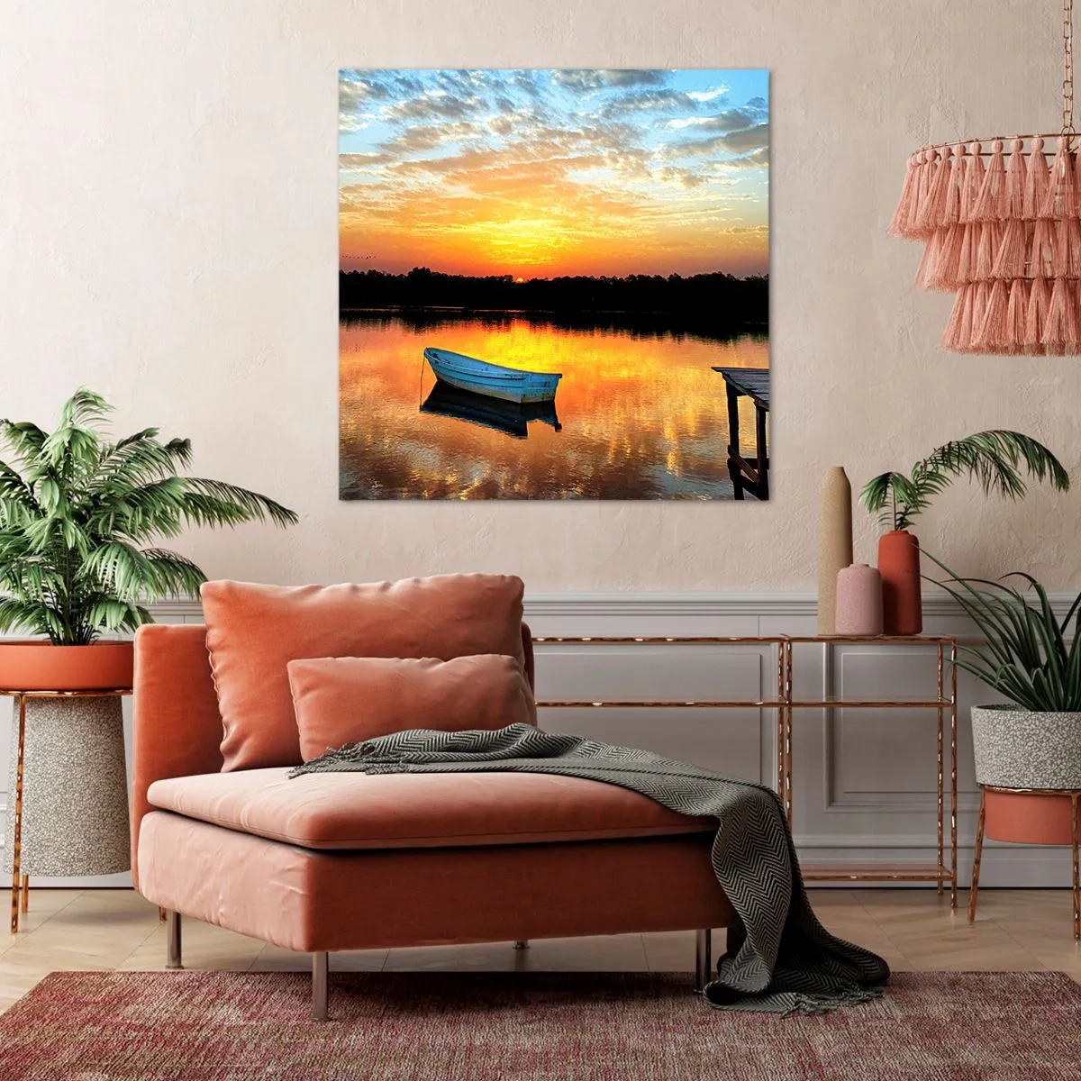 Bild auf Leinwand - Leinwandbild - Schauen, hören, meditieren - 60x60 cm