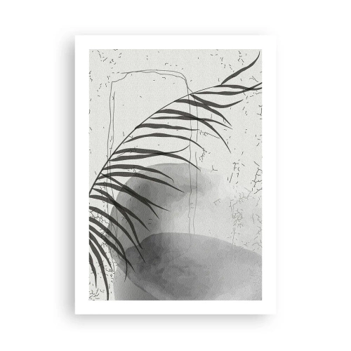 Poster - Eine minimalistische botanische Komposition in Grautönen - 50x70cm - Subtile Exotik der Natur - Moderne Wanddekoration für Wohnzimmer und Schlafzimmer ARTTOR
