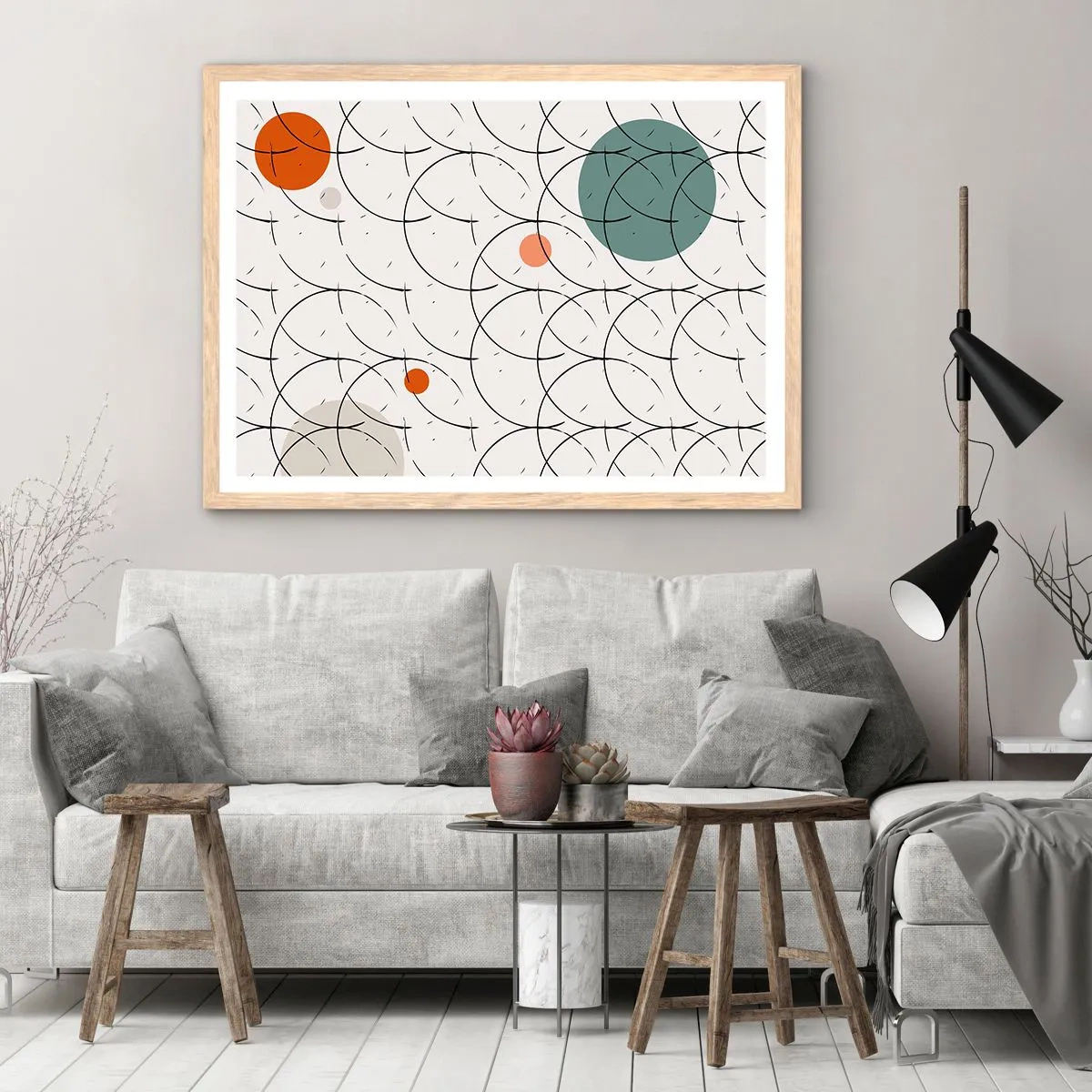 Poster in einem Rahmen aus heller Eiche - Im Pop-Art-Geist - 91x61 cm