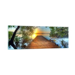 Glasbild - Bild auf glas - Nimm dir Zeit, setz dich hin - 90x30 cm