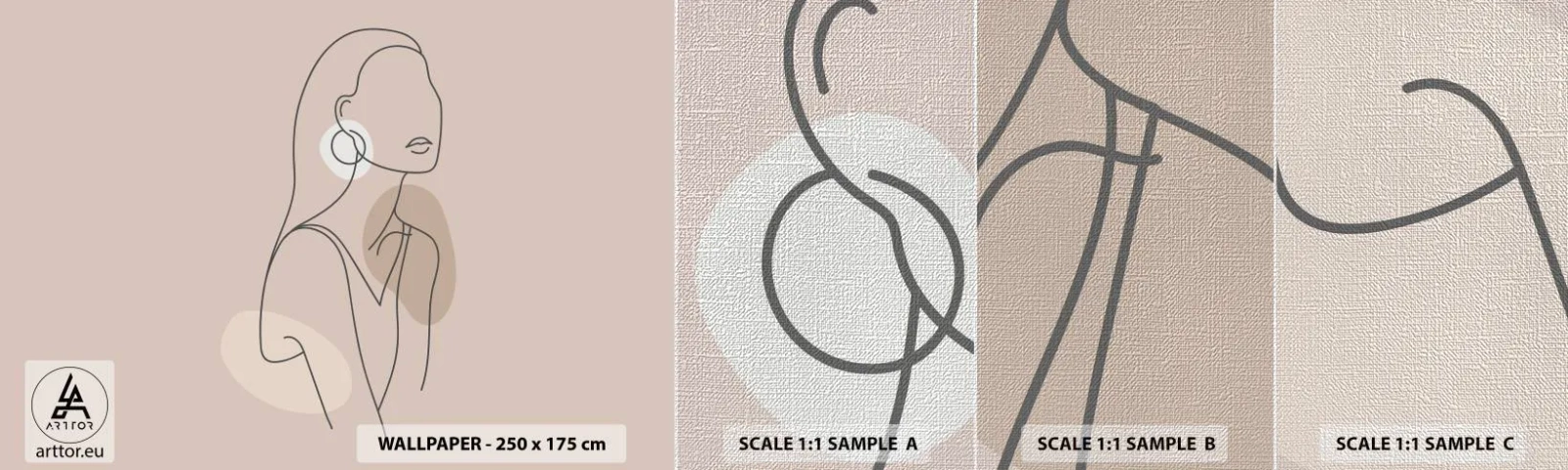 Fototapeten Muster Premium Canvas - Mädchenhafte Ikone - Abstraktion, Frau, Grafik - 100x30 cm