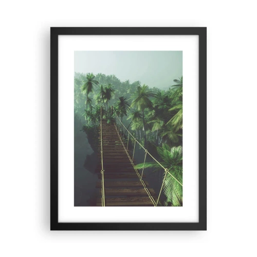 Poster in einem schwarzem Rahmen - Über der Brandung des Grüns - 30x40 cm