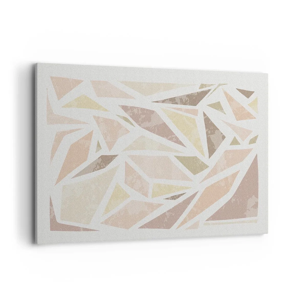 Bild auf Leinwand - Leinwandbild - Abstrakte geometrische Formen in Pastellfarben - 120x80cm - Buntglas-Komposition - Moderne Wanddekoration für Wohnzimmer und Schlafzimmer ARTTOR