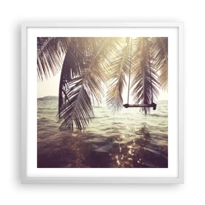 Poster in einem weißen Rahmen - Sie können nach Belieben in den Wolken schwingen - 50x50 cm