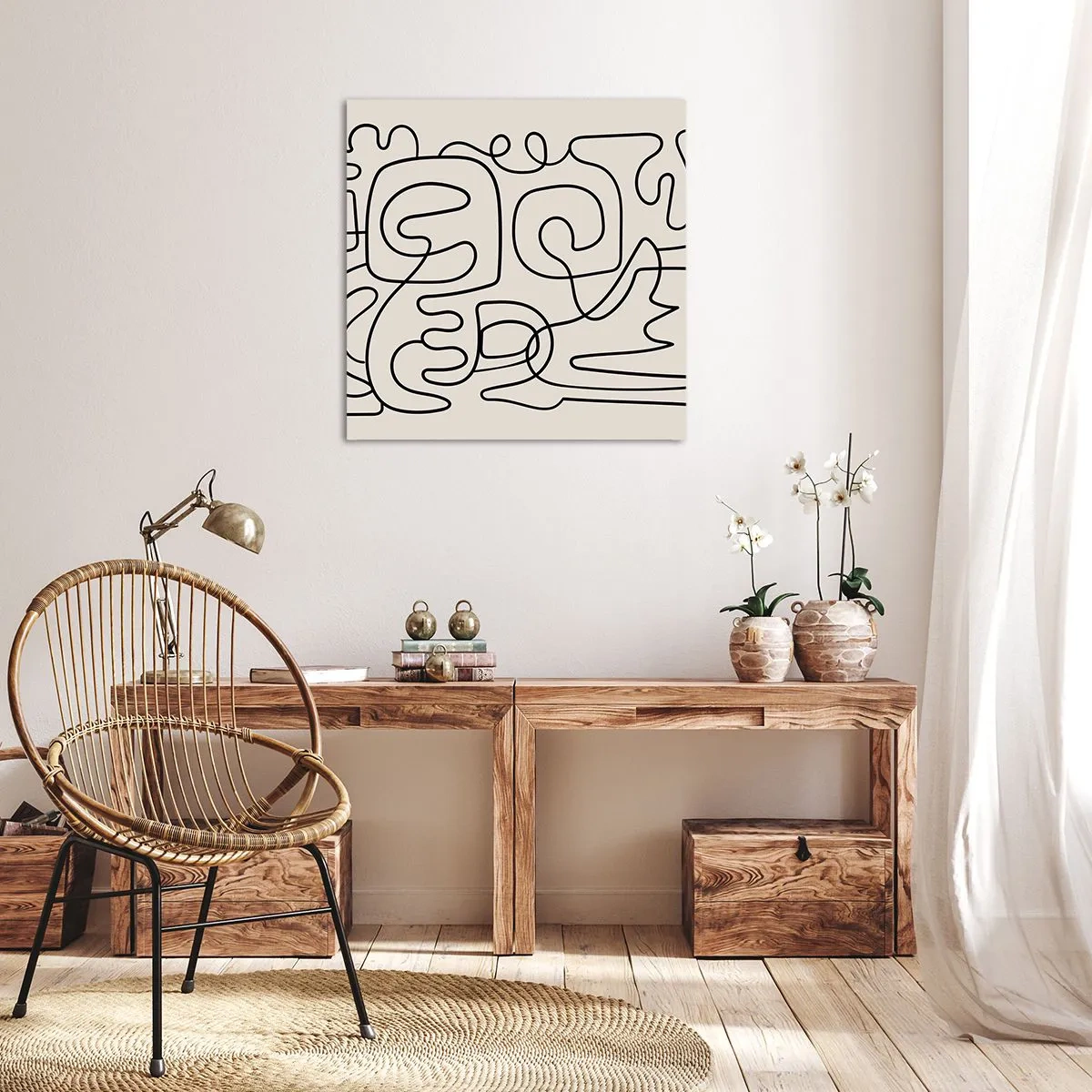 Bild auf Leinwand - Leinwandbild - Folge der Spur - 70x70 cm