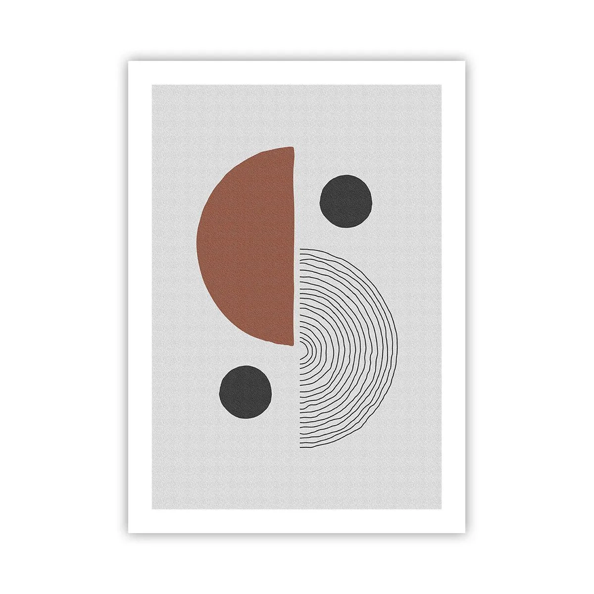 Poster - Abstrakte geometrische Komposition in warmen Farben - 50x70cm - Perfektion des Rades - Moderne Wanddekoration für Wohnzimmer und Schlafzimmer ARTTOR