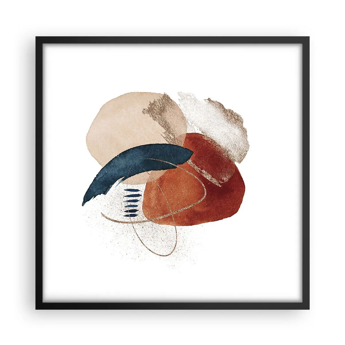 Poster in einem schwarzem Rahmen - Ovale Komposition - 50x50 cm