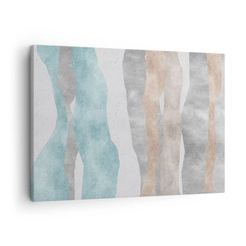 Bild auf Leinwand - Leinwandbild - Abstrakte Streifen in Pastelltönen - 70x50cm - Studie über Nähe - Moderne Wanddekoration für Wohnzimmer und Schlafzimmer ARTTOR