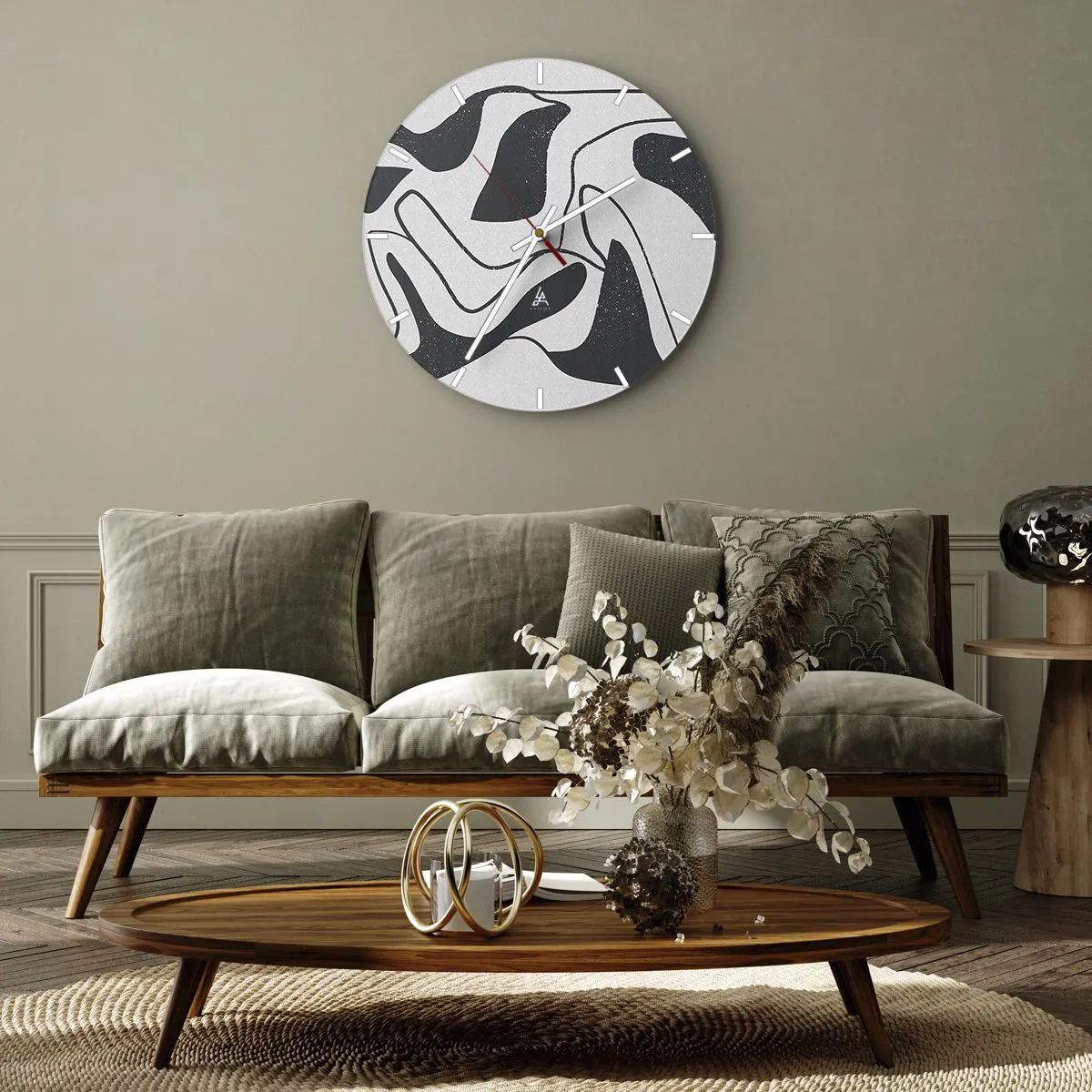 Wanduhr - Glasuhr - Abstraktes Spiel im Labyrinth - 40x40 cm