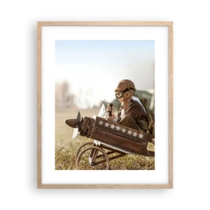 Poster in einem Rahmen aus heller Eiche - Start in Richtung eines Traums - 40x50 cm