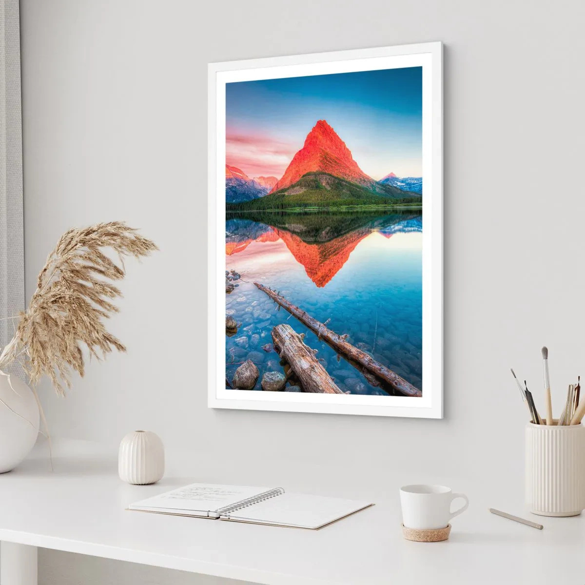 Poster in einem weißen Rahmen - Hitze und Kälte - 50x70 cm