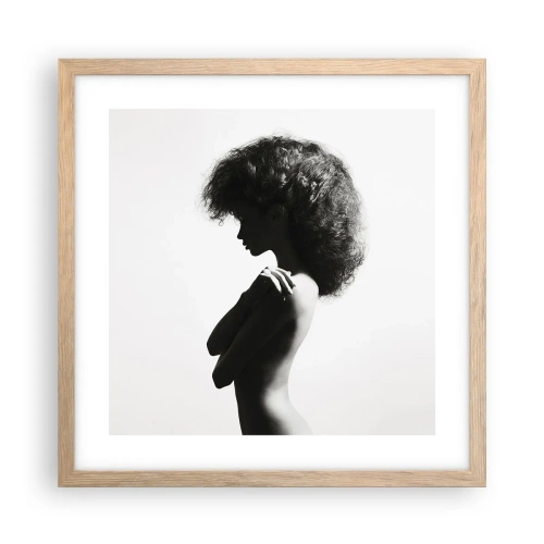 Poster in einem Rahmen aus heller Eiche - Wie eine Blume auf einem schlanken Stiel - 40x40 cm