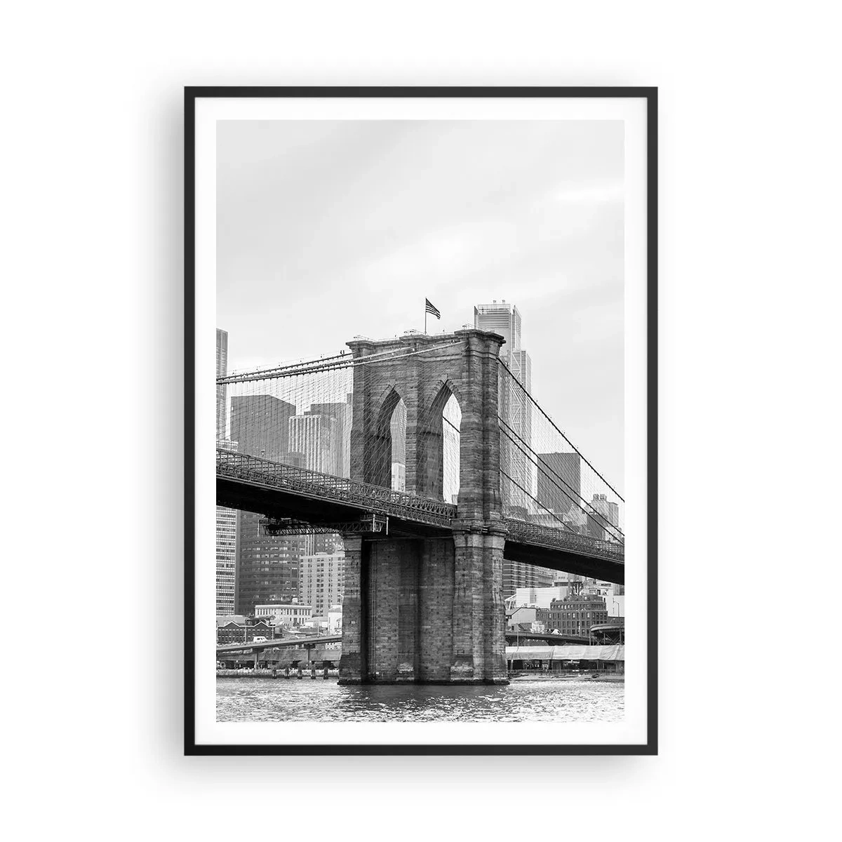 Poster in einem schwarzem Rahmen - New Yorker Atmosphäre - 70x100 cm