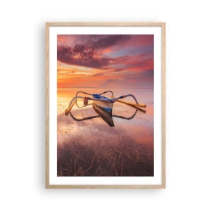Poster in einem Rahmen aus heller Eiche - Die Ruhe eines tropischen Abends - 50x70 cm