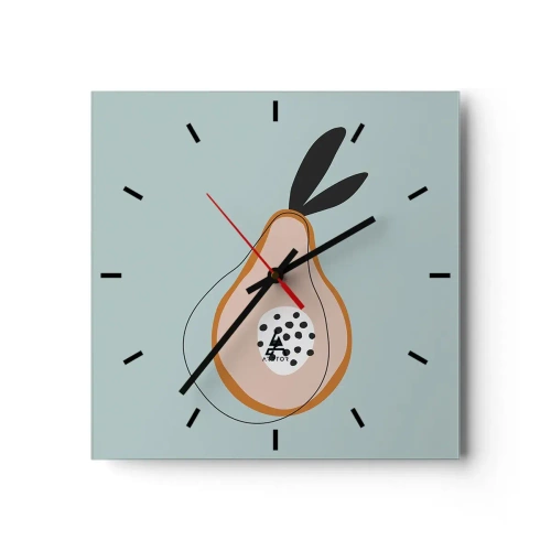 Wanduhr - Glasuhr - Abstrakte Birne auf hellem Hintergrund - 30x30cm - Durchdringe die Natur der Dinge - Moderne Wanddekoration für Wohnzimmer und Schlafzimmer ARTTOR