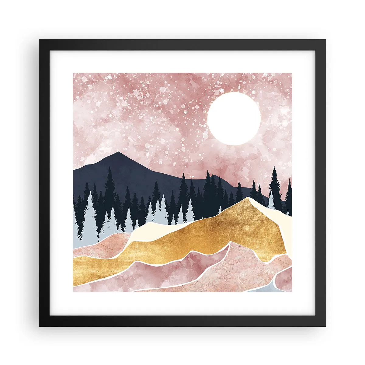 Poster in einem schwarzem Rahmen - Nachtwache - 40x40 cm