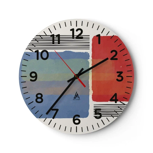 Wanduhr - Glasuhr - Der Geist und der Buchstabe der Geometrie - 40x40 cm