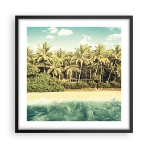 Poster in einem schwarzem Rahmen - Wie wäre es hier? - 50x50 cm