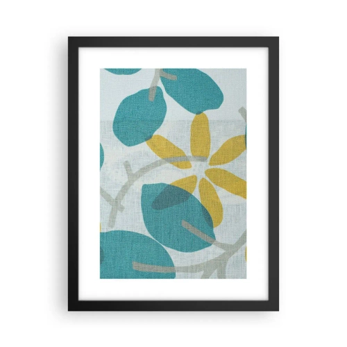 Poster in einem schwarzem Rahmen - Unter den azurblauen Blättern - 30x40 cm