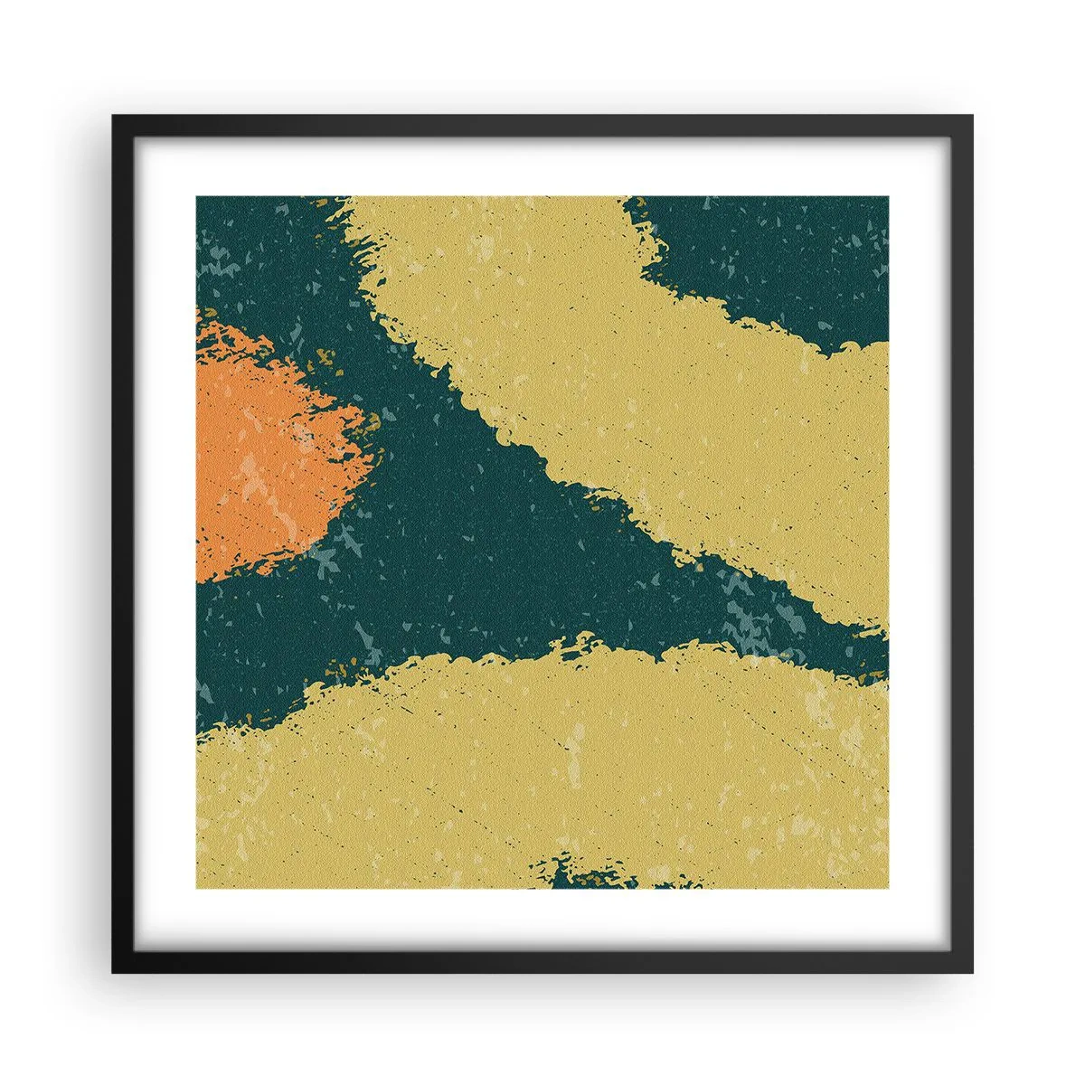 Poster in einem schwarzem Rahmen - Abstraktion – langsame Bewegung - 50x50 cm