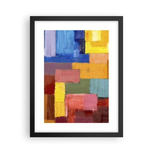 Poster in einem schwarzem Rahmen - Jeder ist anders, alle bunt - 30x40 cm