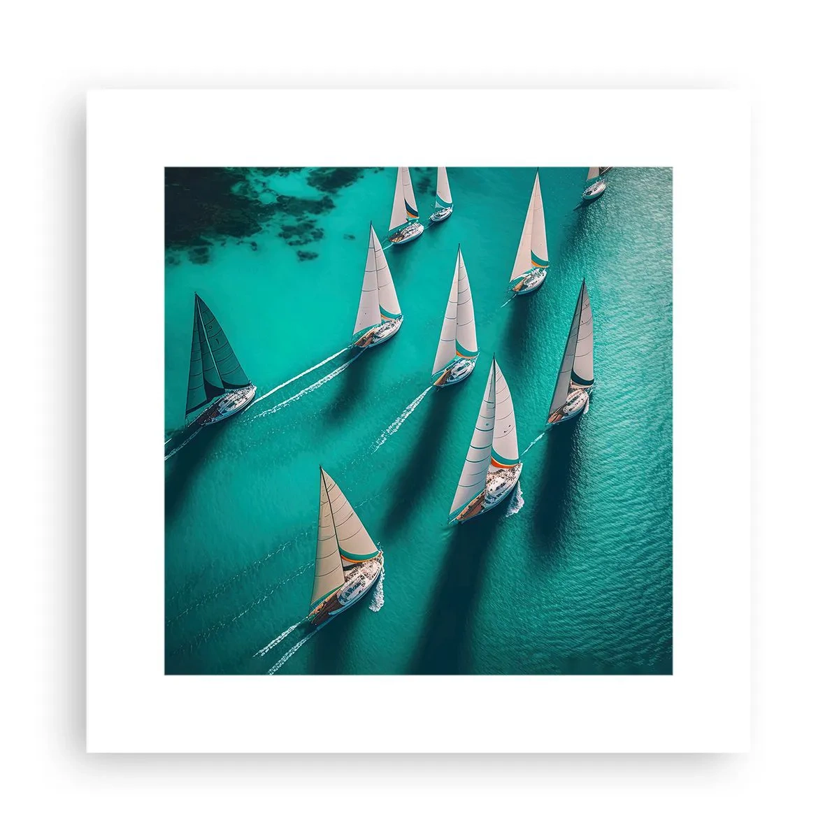 Poster - Im Wettbewerb mit dem Wind - 30x30 cm