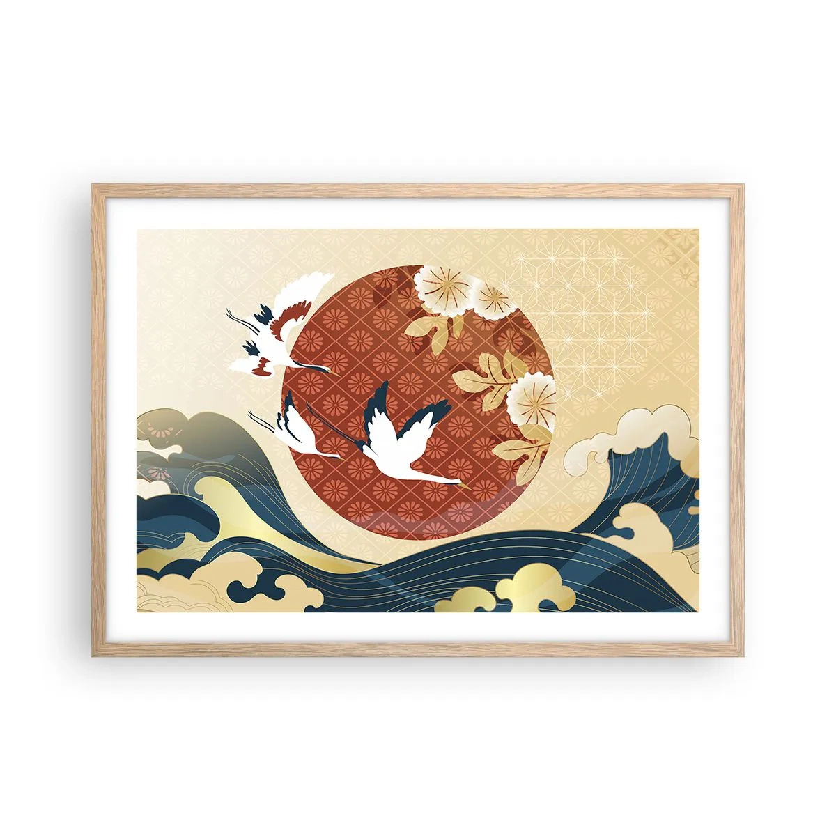 Poster in einem Rahmen aus heller Eiche - Japanisches Märchen - 70x50 cm