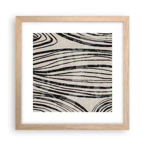 Poster in einem Rahmen aus heller Eiche - Linienpool - 30x30 cm